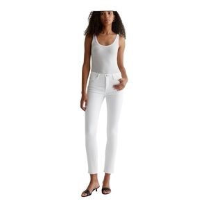AG Adriano Goldschmied The Prima White Mid Rise Cigarette Skinny Jeans size 27